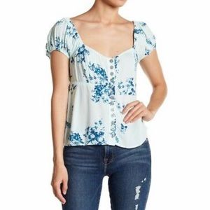 Free People Close to You Floral Peasant Top S